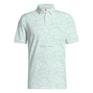 Venta al por mayor Polo Camisetas Impresión por sublimación personalizada Camisetas de golf de manga corta Poliéster Spandex Polos para hombres