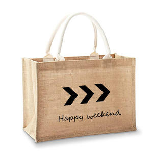 Custom Printed Logo Strap Plain Grocery Shopping Promotional Hessian Burlap <strong>Jute</strong> <strong>Tote</strong> <strong>Bag</strong> For Advertising - Product Image 5