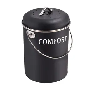 Sempreverde fattoria Compost Bin cucina interna 1.0 gallone Compost secchio con filtro a carbone colorato di nero