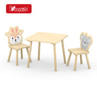 Ensemble de table et 2 chaises en bois pour enfants, style moderne, pour le salon, l'étude et les jeux, W08G435