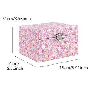 Boîte à bijoux musicale florale ballerine avec plateau amovible <span class=keywords><strong>et</strong></span> figurine rotative miroir étoile, organisateur de bijoux musical pour enfants - Product Image 2