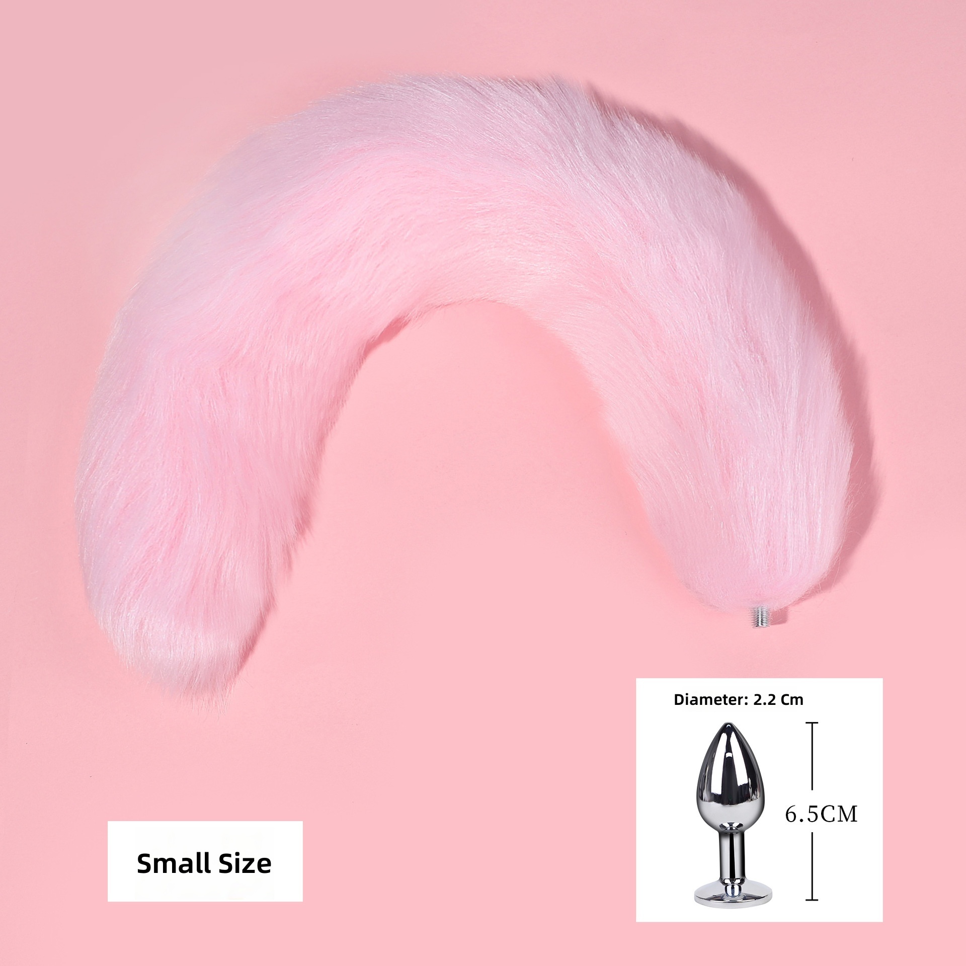 Petit plug anal argenté queue rose