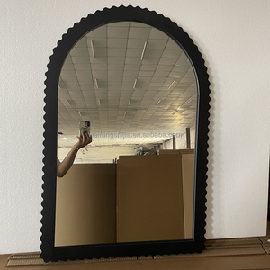 Hiện Đại Màu Đen thân thiện với môi chống cháy nổ thiết kế mộc mạc khung gỗ lượn sóng cong gương cho phòng ngủ phòng khách lối vào tường - Product Image 3