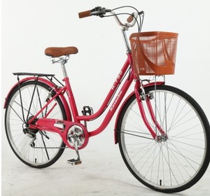 Stock de fábrica, <span class=keywords><strong>bicicleta</strong></span> híbrida de cercanías para mujer, <span class=keywords><strong>bicicleta</strong></span> de Ciudad de una sola velocidad de 24/26 pulgadas con horquilla de acero, versátil <span class=keywords><strong>paseo</strong></span> para mujer - Product Image 3