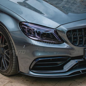 Spoiler de labio para parachoques delantero para Mercedes-Benz Clase C W205 C205 S205 C63 AMG 2015-2022, protector de parachoques delantero, divisor de labio inferior - Product Image 6