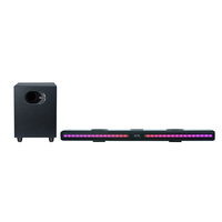 Barre de son OEM pour TV, système home cinéma 80W BT, radio, caisson de basses passif 6,5 pouces, 2 haut-parleurs, lumières colorées