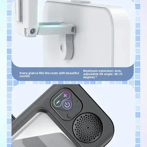 Support de téléphone pour douche avec haut-parleur, étui de téléphone étanche pour salle de bain, haut-parleur Bluetooth mural avec rotation tactile à 360° - Product Image 6