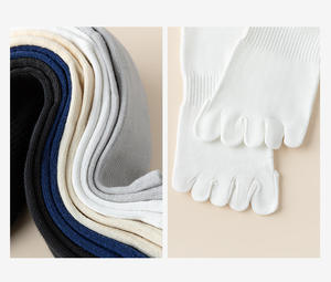 थोक ओएम थोक डिजाइन लोगो सांस लेने योग्य मालिश नीचे कपास एथलेटिक पांच फिंगर क्रू पुरुषों के पैर के मोजे - Product Image 2