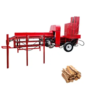 Hot JOY stick procesador de madera/divisor de troncos automático de 50 toneladas con hoja de sierra circular y mesa de troncos