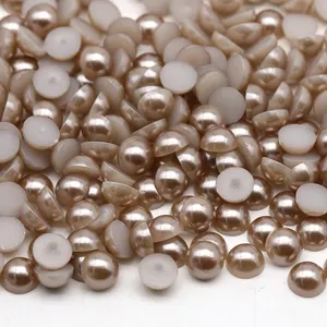 徐林1.5毫米-20毫米浅咖啡色平背珍珠ABS半圆珍珠凸圆形珠子Diy装饰