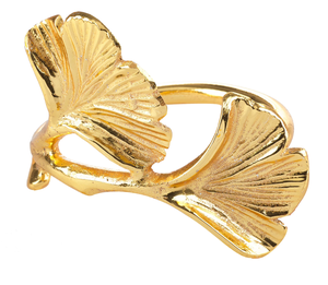 แหวนรองผ้าเช็ดปากรูปใบแปะก๊วยสีทอง พร้อมลายเส้นที่ประณีต ตกแต่งโต๊ะอาหารอย่างหรูหราสำหรับงานแต่งงาน งานเลี้ยง และงานจัดเลี้ยงระดับพรีเมียม - Product Image 3