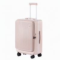 Valise à roulettes rigide à ouverture frontale avec port USB, élégante et luxueuse, personnalisable (OEM) pour voyages