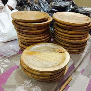 Platos de Madera Redondos, Vajilla Rústica de Madera Natural para Comida, Cocina, Restaurantes y Ocasiones Especiales - Product Image 2