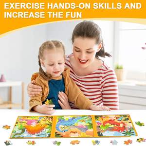 Puzzles magnétiques pour enfants 3 en 1 <span class=keywords><strong>Dinosaures</strong></span> Puzzle magnétique Livre Puzzles de voyage Jouets pour les tout-petits - Product Image 2