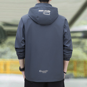 เสื้อแจ็คเก็ตผู้ชายสไตล์เกาหลีทรงสลิมใส่สบายระบายอากาศได้ดี มีฮู้ดถอดได้ แฟชั่นความยาวพิเศษสำหรับฤดูใบไม้ผลิและฤดูหนาว - Product Image 2