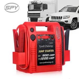 SPY Universal Carro Caminhão Diesel E Vapor Começo Duplo Jump Starter 12V 24v Power Bank 1800a caminhão 24v jump-starter
