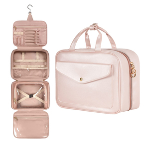 Large Capacity Travel Hanging Makeup Bag Spacious <b>Storage</b> for Cosmetics and <b>Toiletries</b> with Organized Compartments - Product Image 1