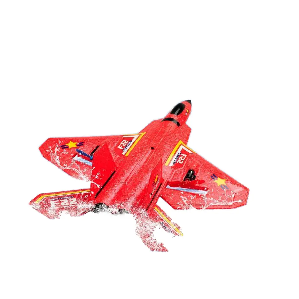 F22 F22 Fighter RC Avião de brinquedo 2.4Ghz 6 eixos Giroscópio faixa de luz material EVA elétrico pronto para voar (RTF)