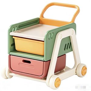 多機能4輪幼児用学習歩行器-収納付きプッシュ式ベビーカー、乳児へのギフト、耐荷重15kg、6ヶ月～3歳向け - Product Image 1