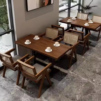 Massivholz Restaurant Möbel Set , Restaurant Tisch und Stühle, Restaurant Stand Sitz Coffee Shop Tisch und Stuhl