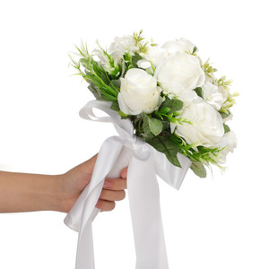 Wholesale Faux Silk Bulk Florals Artificial <b>Single</b> Real Touch <b>Flower</b> Wedding Bouquet for Decoration Wedding - Product Image 2