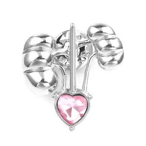 Fahion broche médico de cristal rosa, joias de cristal para mulheres e homens, presentes