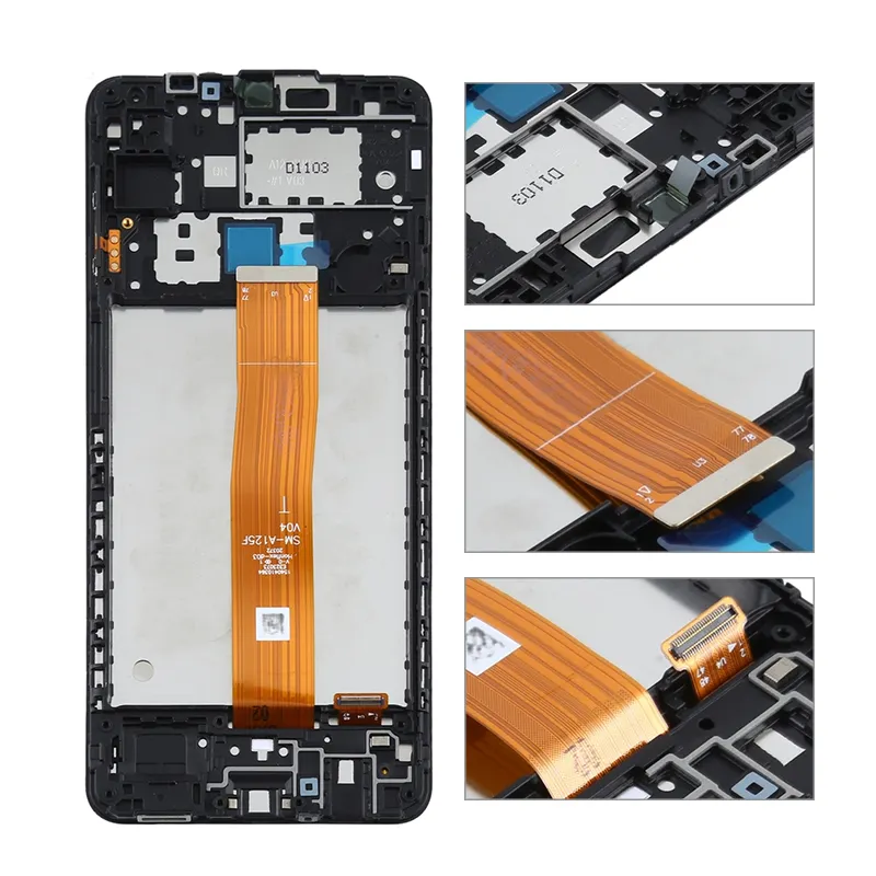phone parts display A12 A125 lcd original with frame screen for samsung galaxy
