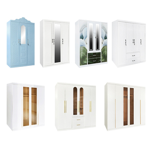 Armoire multi-usages à 3 portes battantes en métal Fer Placard mobilier de chambre Acier gaufré Armoire avec miroir - Product Image 6