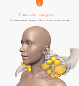 Contour cervical orthopédique Oreiller de <span class=keywords><strong>massage</strong></span> ergonomique Oreiller de cou de lit Pétrissage profond Fonction de chauffage Soulagement du stress Masseur de tête - Product Image 3