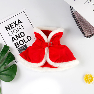 F10 Lujosa Ropa Cálida de Otoño Ecológica para Mascotas, Estilo Clásico, Capa de Navidad para Gatos y Perros, Patrón Sólido, Hecha de Polar, Estilo Occidental - Product Image 3