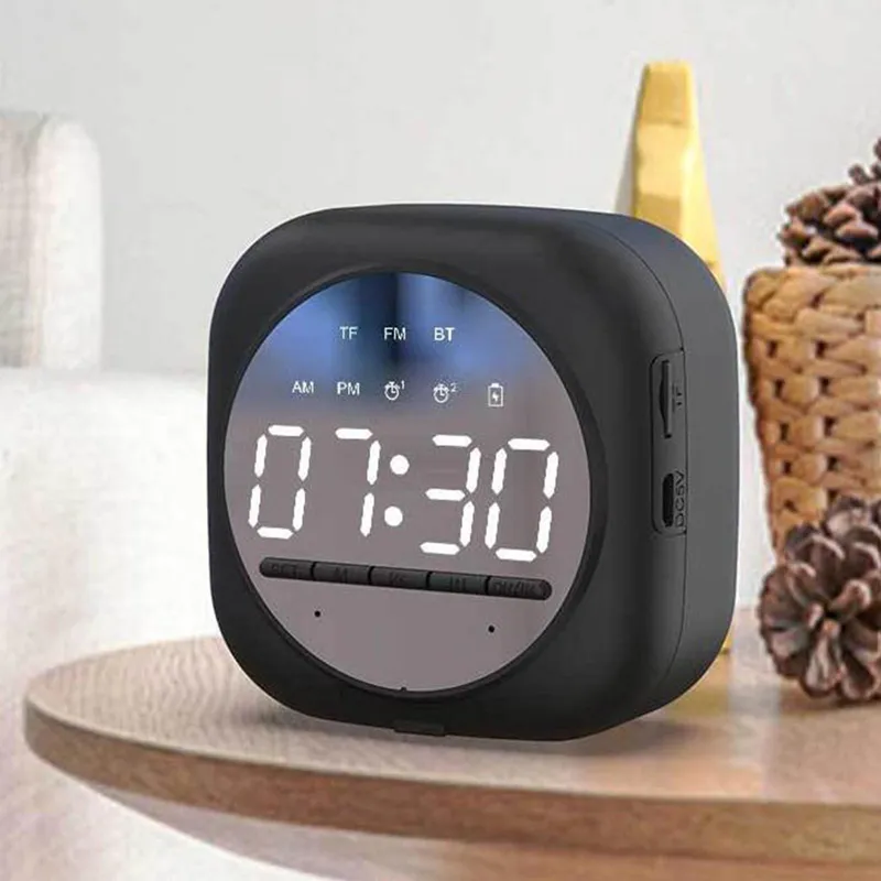 New gadgets 2022 electronics Q12 waterproof sound box mini portable bass alarm clock speaker