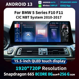 Mới 15.5 inch Snapdragon 680 1920*720 HD <span class=keywords><strong>Android</strong></span> 14 Carplay màn hình cho BMW 5 Series F10 F11 F18 20112012 2017 FM Navi GPS đài phát thanh - Product Image 2