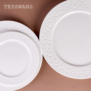 Luxueuze, hoogwaardige, milieuvriendelijke porseleinen bord in klassieke stijl, rond en plat, geschikt als relatiegeschenk - Product Image 1