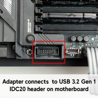 Kabel Adaptor Header IDC 20-Pin Internal Motherboard Panel Mount Tipe-A Female Dual USB 3.0 untuk Pengisian Cepat 3A pada Komputer, Berlapis Timah