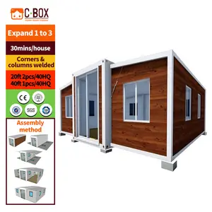 Fully Furnished Prefab Houses Beautiful Houses 40ft Prefabricated Expandable Container House Fully Furnished Hotel 2 Bedroom Prefab Villa