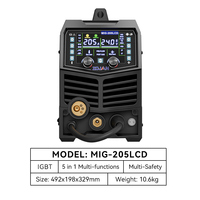 Machine à souder portable GZ GUOZHI MIG-205LCD (MIG/TIG/MMA) 7,7 kW, entrée 230 V, moteur DC, couleur personnalisable