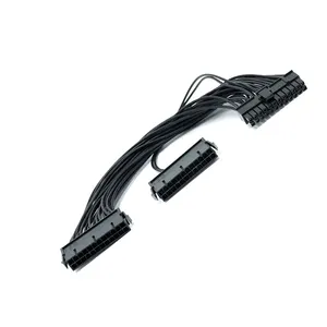 Divisor de fuente de alimentación, adaptador de Cable Psu Dual de 24 Pines, 20 + 4 pines, Atx, Cable de extensión de placa base Dual de 24 pines