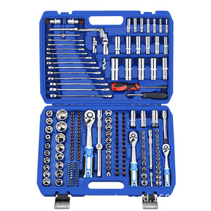 Juego de herramientas de reparación, caja azul con mango curvado de 72 dientes, funda de Llave de trinquete, 108 unidades - Product Image 3