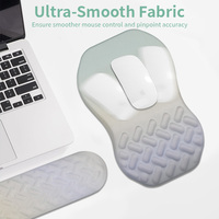 Ensemble clavier ergonomique blanc clair et repose-poignets avec souris, base en caoutchouc et mousse à mémoire de forme pour bureau et maison
