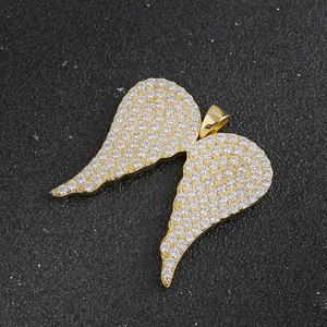 Collares con Colgantes de Alas de Ángel para Hombre, con Circonitas Cúbicas, de Latón, Joyería de Moda, Regalos, Joyería Hip Hop - Product Image 3