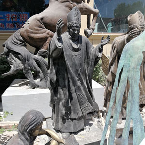 Estatua de San Juan Pablo <span class=keywords><strong>II</strong></span> de Latón, Estilo <span class=keywords><strong>Romano</strong></span> Católico, para Exteriores, de Tamaño Real - Product Image 5