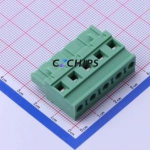 DB2EKA-7.62-5P-GN-S Plug-in Terminal Block P=7.62mm Connector Male Plug 1x5P 7.62mm Green - Product Image 1