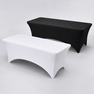 Safe Fabric White 120 Inch Round Spandex Eco-Friendly Waterproof Customizable Modern Stretch Fitted Table Cover for <b>Wedding</b> - Product Image 1
