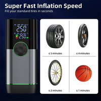 7,4 V 150 PSI bomba de inflado de apagado automático 5000mAh bomba de neumático eléctrica de alta presión recargable para bicicleta de coche