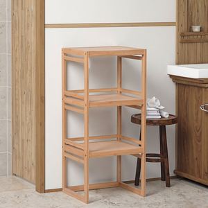 Étagère de rangement en bambou sur pied à 3 niveaux personnalisée avec étagères étanches pour salle de bain - Product Image 5
