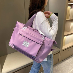 Hot Sale Durable Large Capacity Foldable Denim Duffle <b>Bag</b> Customized Logo Waterproof Zipper Closure Unisex Adjustable Strap - Product Image 4