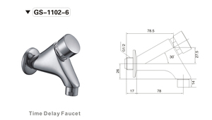 Haute qualité économiser de l'eau laiton temporisation mural fermeture automatique <span class=keywords><strong>robinet</strong></span> salle de bain bouton poussoir bassin <span class=keywords><strong>robinet</strong></span> - Product Image 2