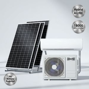 เครื่องปรับอากาศไฮบริดพลังงานแสงอาทิตย์ 18000BTU 1.5 ตัน ระบบติดผนังแบบแยกส่วน ไม่ต้องใช้แบตเตอรี่ สำหรับบ้านและสำนักงาน UNP-ACDC18K WIFI 1.100% P - Product Image 4