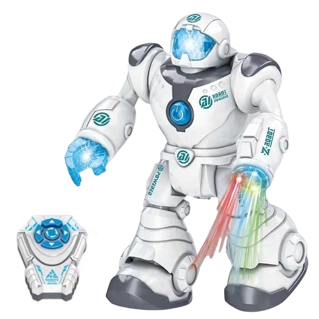 Factory Customized Wholesale Remote Control Robots Toys Battery Operated Robot Cartoon Toy LED Lights Music Small RC Robot