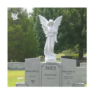 High Quality Black Granite Tombstone Headstones Stone Carving White Marble Angel Sculpture Tombstones and Monuments